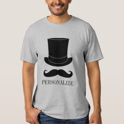 Black top hat and mustache bachelor party t shirt