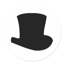 black top hat circus magician stickers