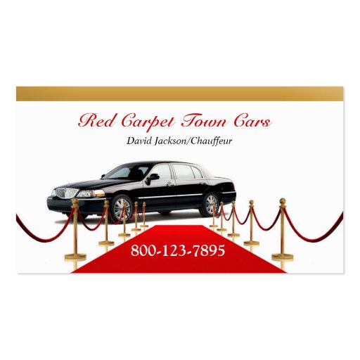 Black Town Car Business Card (front side)