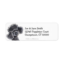 Black Toy Poodle Clean & Simple Labels