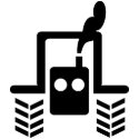 black tractor logo symbol front apron