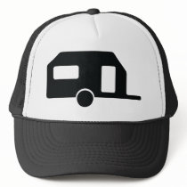 black trailer icon trucker hat