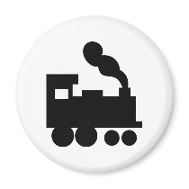 black train railway icon magnets