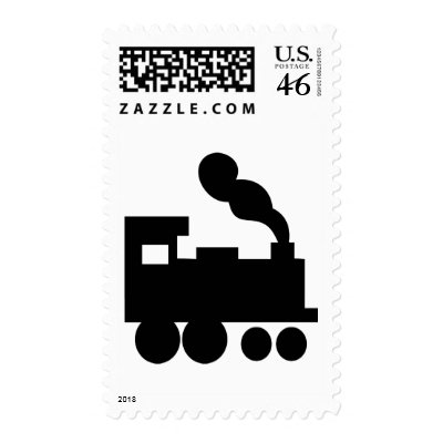 black train railway icon postage stamp by Tomaniac