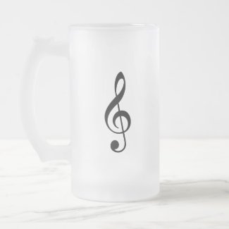 Black Treble Clef mug