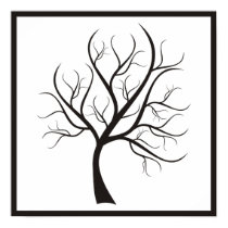 Black Tree On White Poster posters