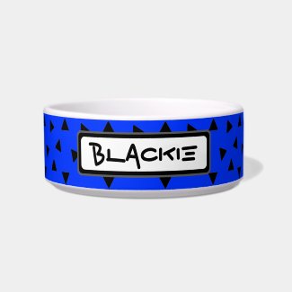 Black Triangles Pattern Personalized Pet Bowl