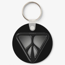 Black Triangle Peace Keychain by Curious_Dreams Black Triangle Peace Keychain