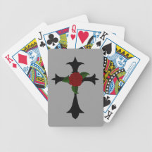 Black Tribal Cross Playing Cards
