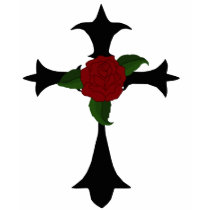 Black Tribal Cross With A Red Rose Hoody t-shirts by atteestude Black Tribal Cross With A Red Rose Hoody t-shirts