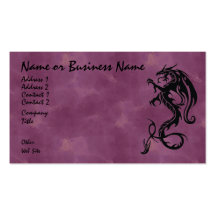 Black Tribal Dragon on Red Business Card