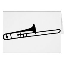 black trombone instrument icon card