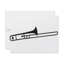 black trombone instrument icon invitations