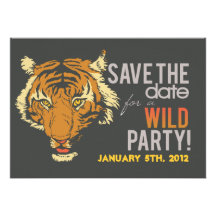 Black Tropical Themed Party Invite