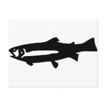 black trout fish postcards