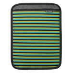 Black, Turquoise and Yellow Stripes. Sleeves For Ipads