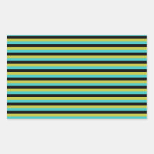 Black, Turquoise and Yellow Stripes. Stickers