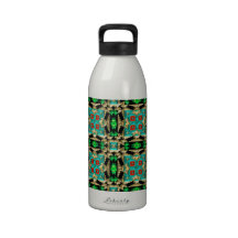 Black, Turquoise, Green, Camel Native American Drinking Bottle