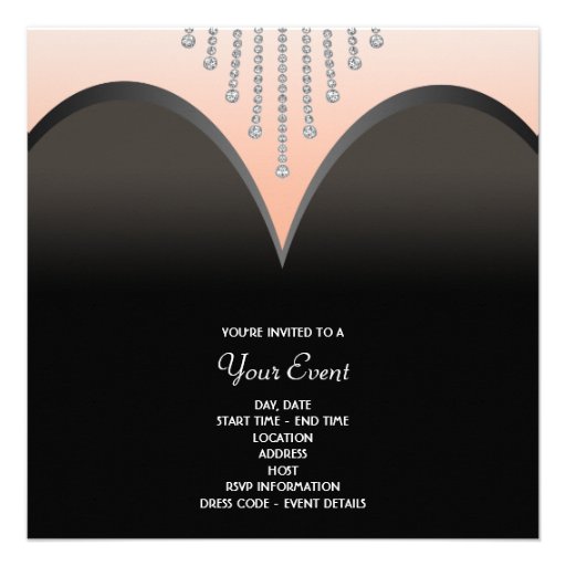 Black  Tuxedo Black Strapless Dress Party Invite