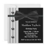Black Tuxedo Bow Tie Mens Birthday Party Invitatio invitations