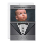 Black Tuxedo Boy Photo Birth Announcement