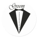 Black tuxedo groom sticker sticker