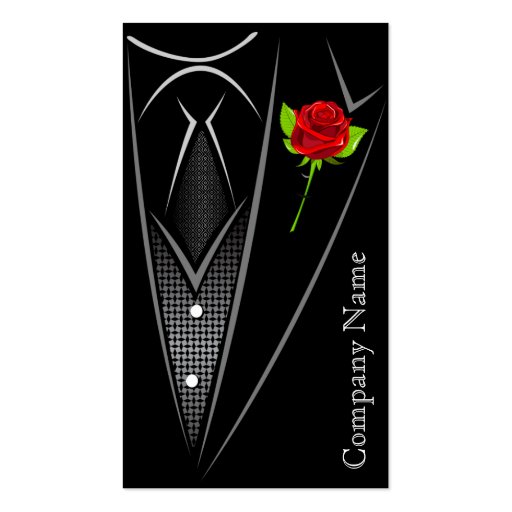 Black Tuxedo Men's Wear Business Card (front side)