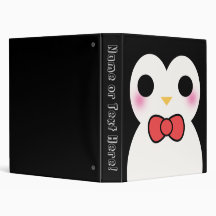 Black Tuxedo Penguin 3 Ring Binders