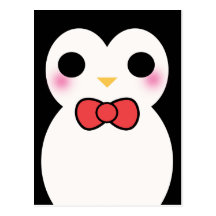 Black Tuxedo Penguin Post Card