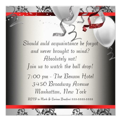 Black Tuxedo Red Dress Party Invitation Template