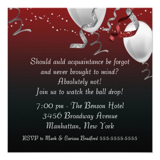 Black Tuxedo Red Dress Party Invitation Template