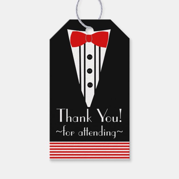 Black Tuxedo Thank You- Pack Of Gift Tags