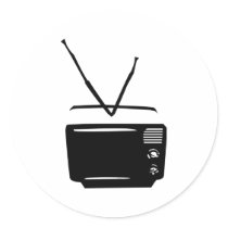 black tv television icon stickers