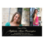 Black two photo graduation announcement
