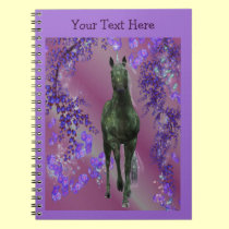 Black Unicorn Fantasy Horse Notebook notebooks