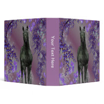 Black Unicorn Flowers Fantasy School Binder