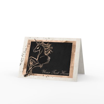 Black Unicorn Greeting Card by Customizables