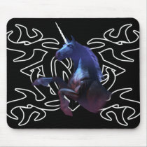 Black unicorn over Tattoo mousepad