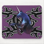 Black unicorn over Tattoo Mousepad