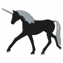 Black Unicorn with Purple Fantasy Design embroidered shirts