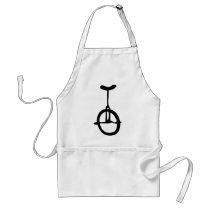 black unicycle icon aprons