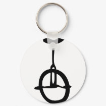 black unicycle icon keychains