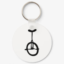 black unicycle icon keychains