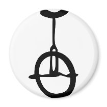 black unicycle icon magnets