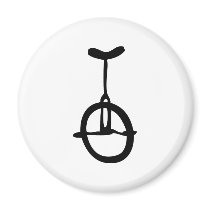 black unicycle icon magnets
