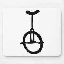 black unicycle icon mouse pad