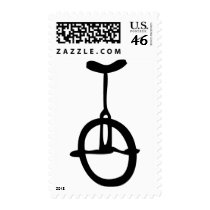 black unicycle icon postage