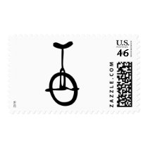 black unicycle icon postage