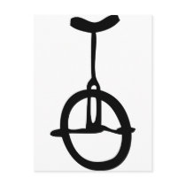 black unicycle icon postcards