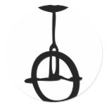 black unicycle icon sticker